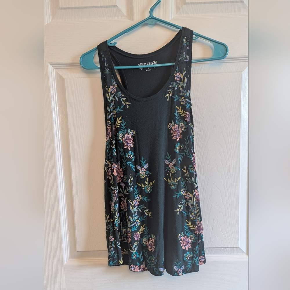 Mudd Gray Floral Sleeveless Tank Top